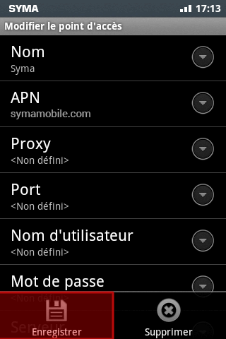 comment mettre internet syma sur iphone